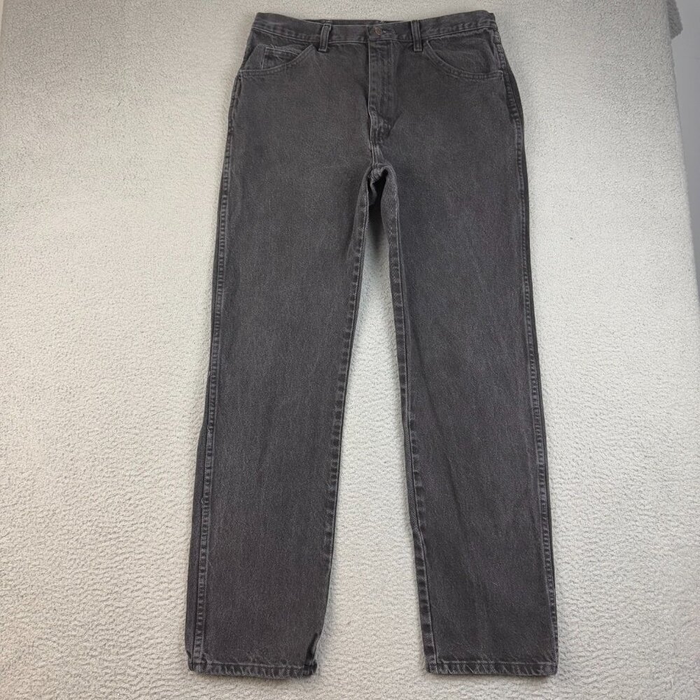 Wrangler Rustler Jeans‎ Men's 36x34 Black Classic Stonewashed Straight Leg Denim